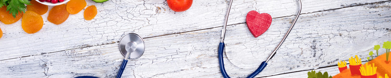 A stethoscope with food