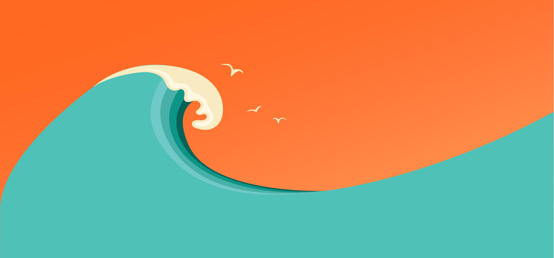 Illustration of large wave