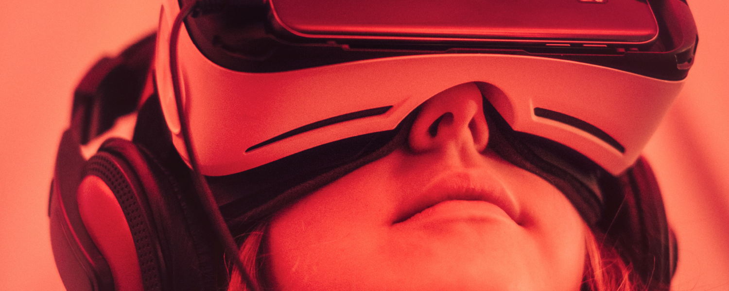 image of girl using vr device