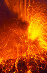 image of volcano erupting 