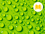 image of water drops on a green background