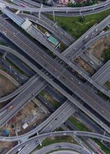 aerial view of a highway distributor