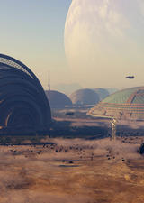 concept illustration of mars colony 