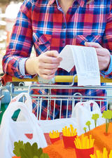 A shopper with a receipt